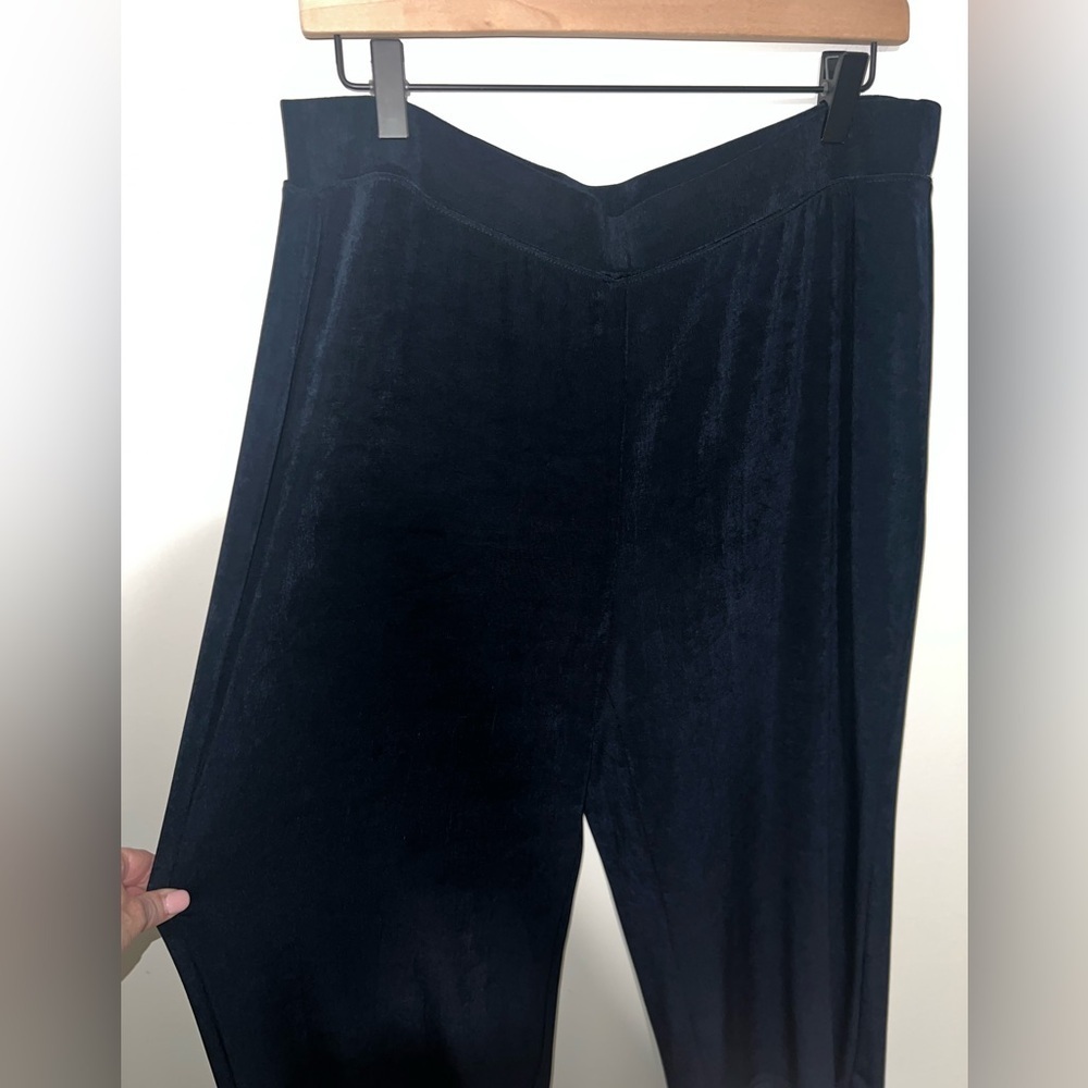 Chicos Travelers Navy Blue Pull On Elastic Waist Wide Leg Pants 2 (12/14) - Picture 2 of 7